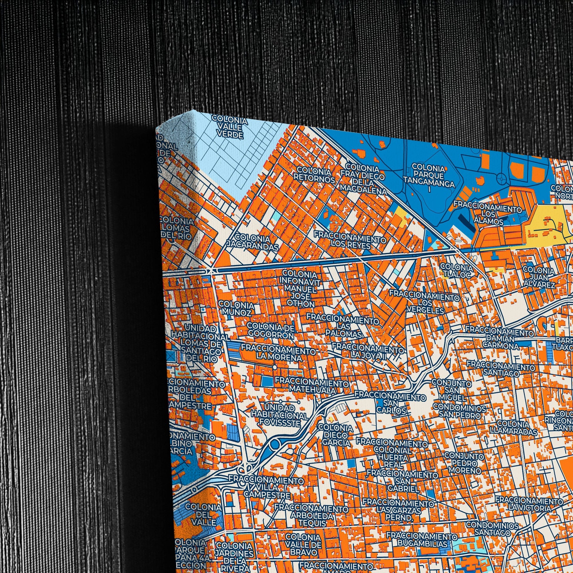 San Luis Potosí Mexico Colorful City Map Canvas Print Detail
