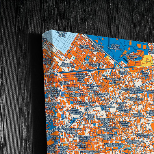 San Luis Potosí Mexico Colorful City Map Canvas Print Detail