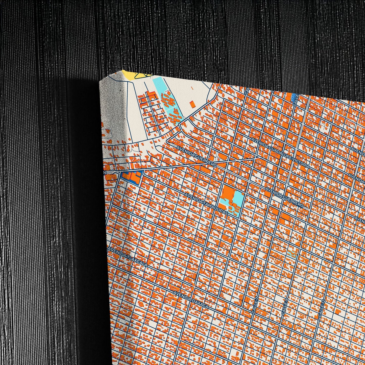 San Luis Río Colorado Mexico Colorful City Map Canvas Print Detail
