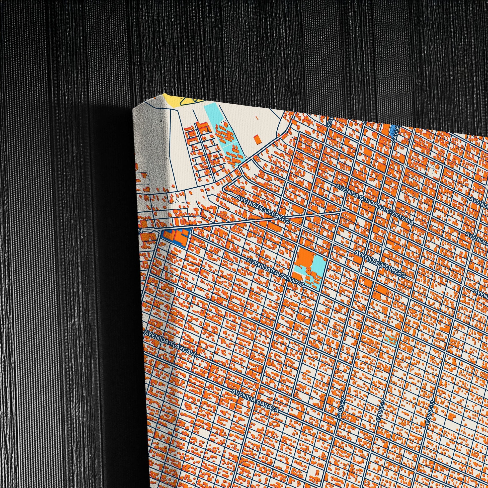 San Luis Río Colorado Mexico Colorful City Map Canvas Print Detail