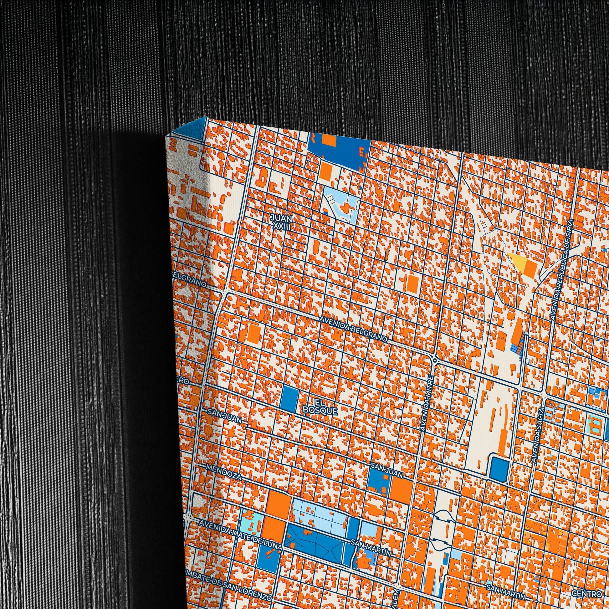San Miguel De Tucuman Argentina Colorful City Map Canvas Print Detail