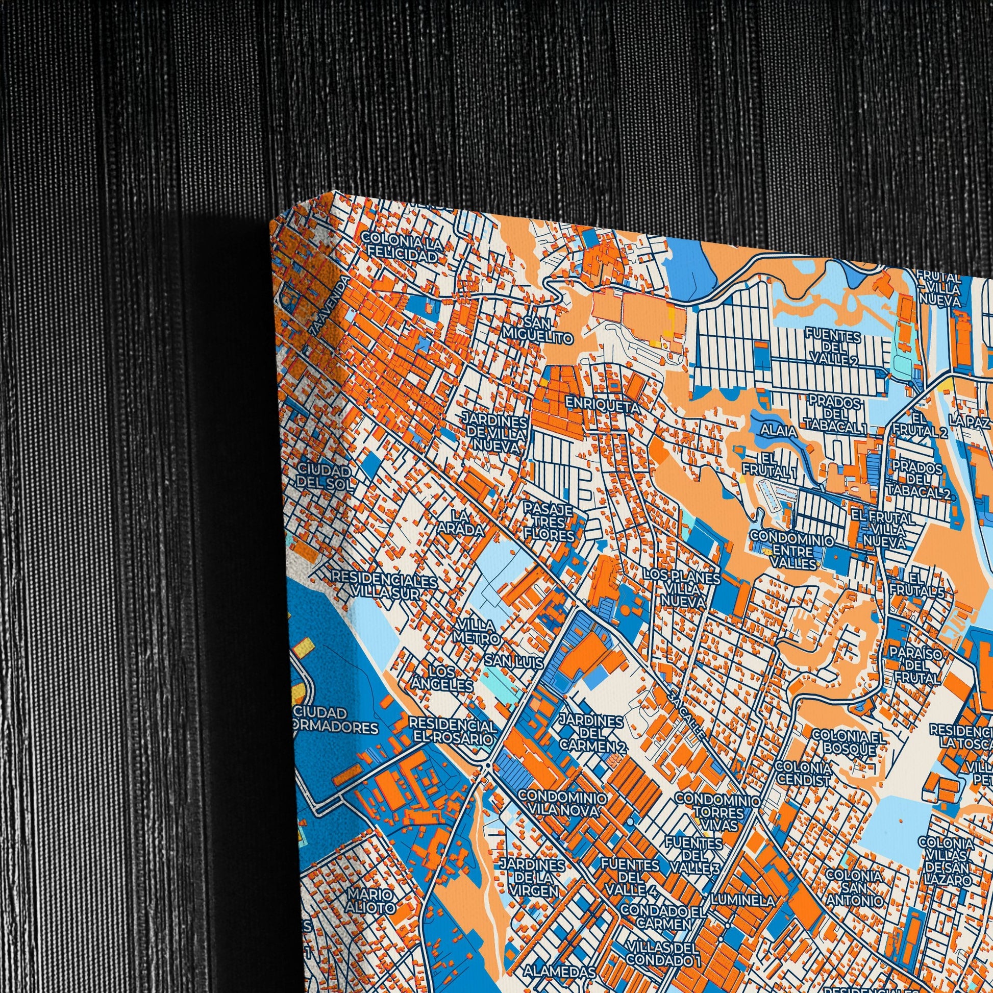 San Miguel Petapa Guatemala Colorful City Map Canvas Print Detail