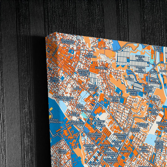 San Miguel Petapa Guatemala Colorful City Map Canvas Print Detail