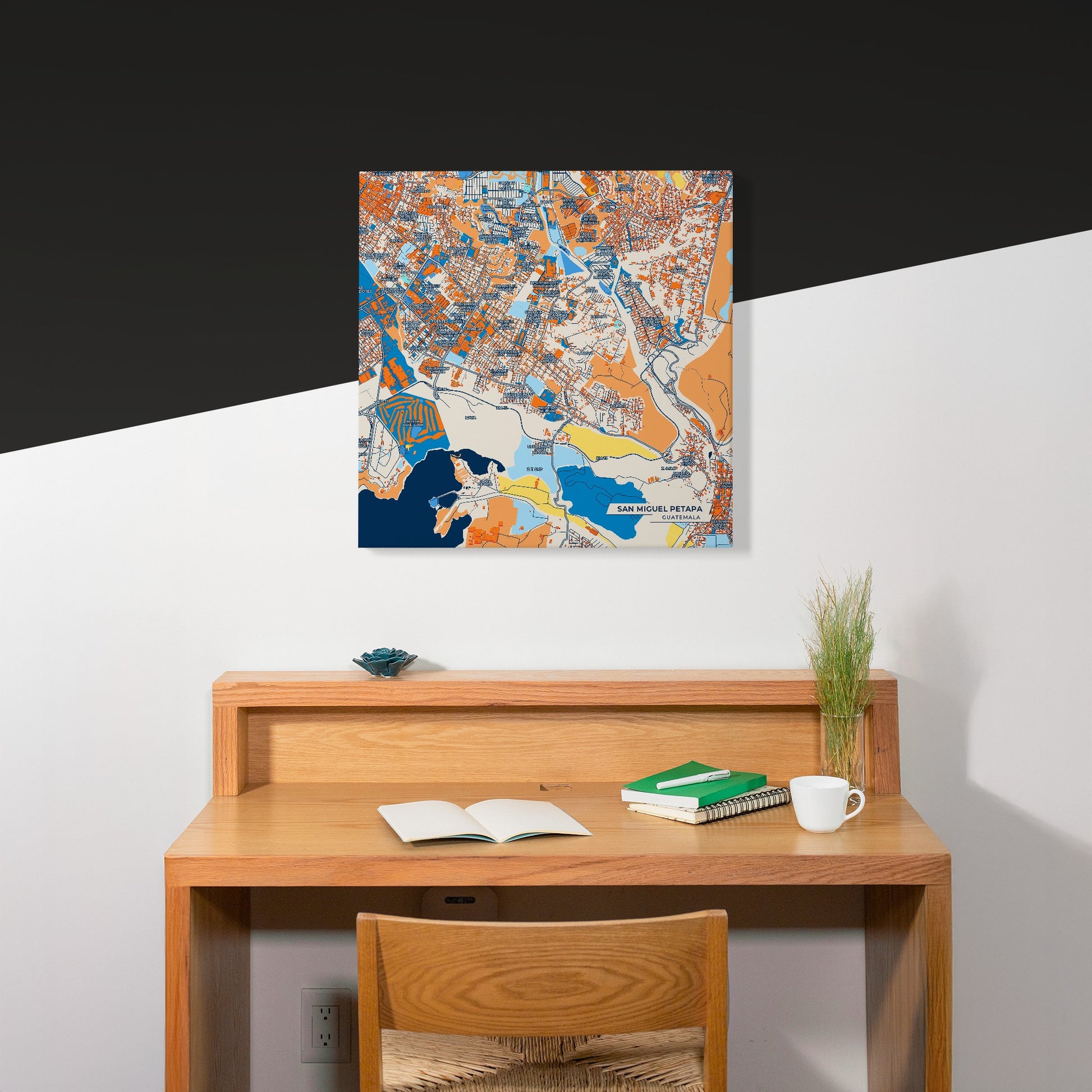 San Miguel Petapa Guatemala Colorful City Map Canvas Print Scene