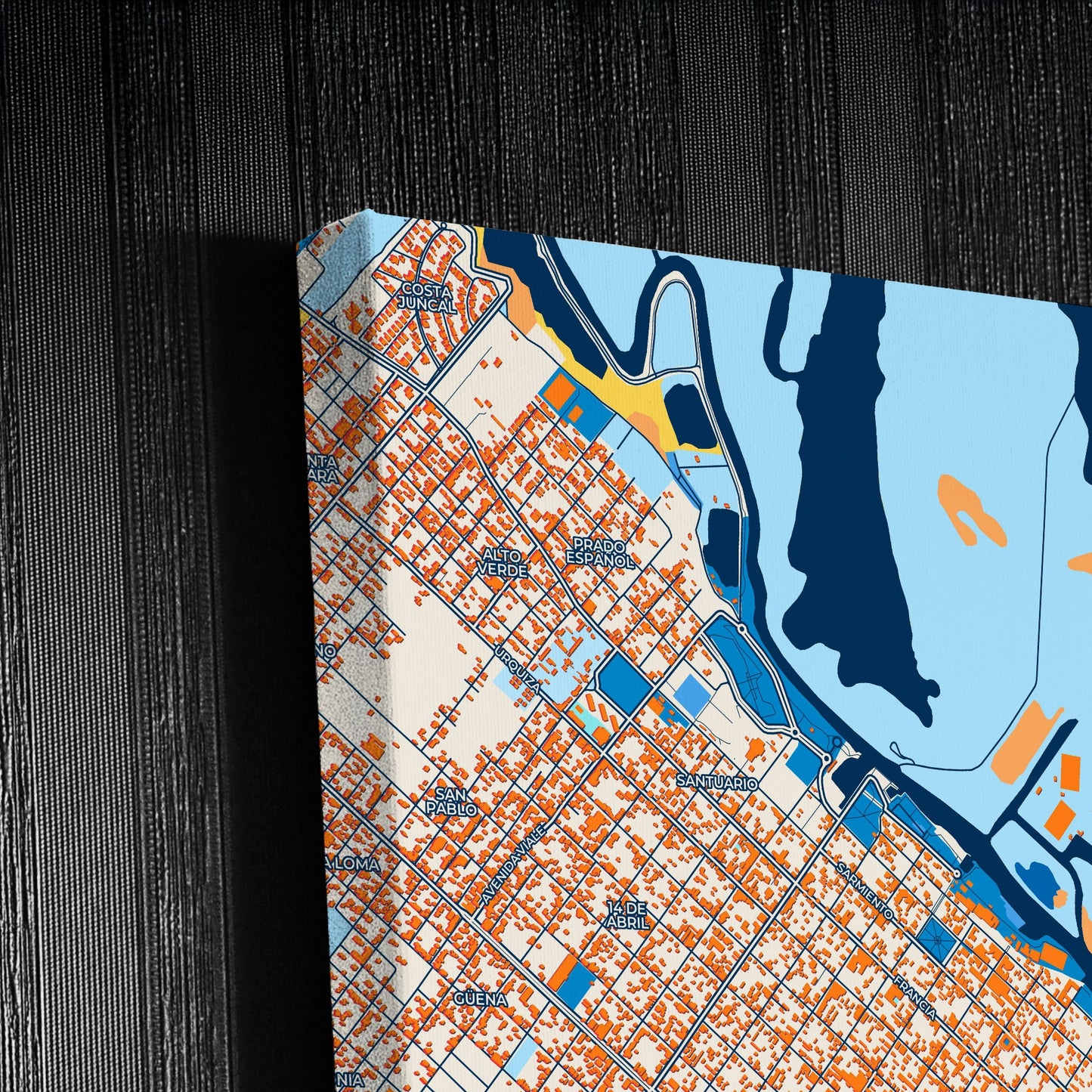 San Nicolas De Los Arroyos Argentina Colorful City Map Canvas Print Detail