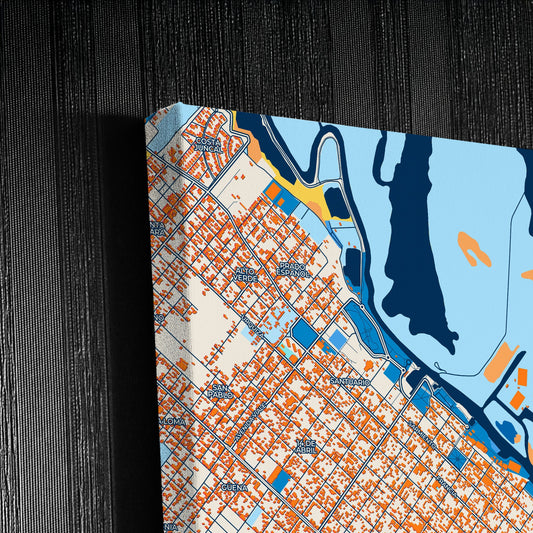 San Nicolas De Los Arroyos Argentina Colorful City Map Canvas Print Detail
