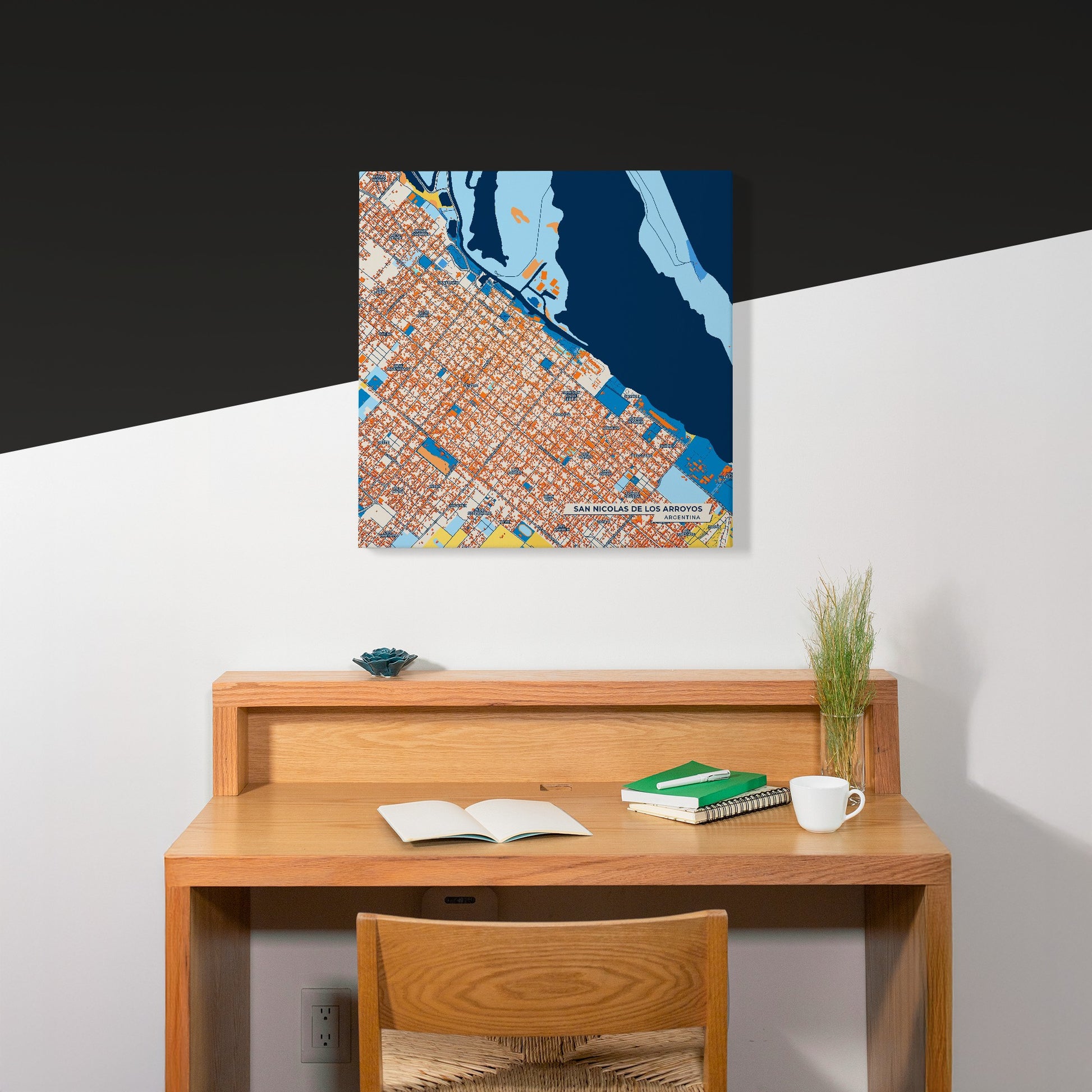 San Nicolas De Los Arroyos Argentina Colorful City Map Canvas Print Scene