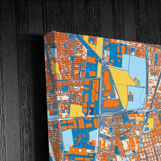 San Nicolás De Los Garza Mexico Colorful City Map Canvas Print Detail
