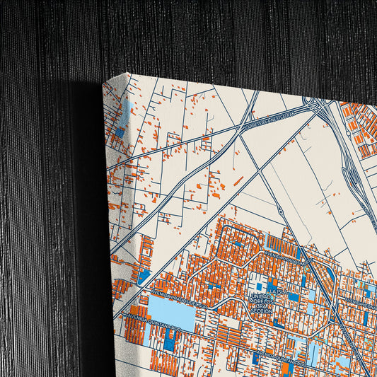 San Pablo De Las Salinas Mexico Colorful City Map Canvas Print Detail