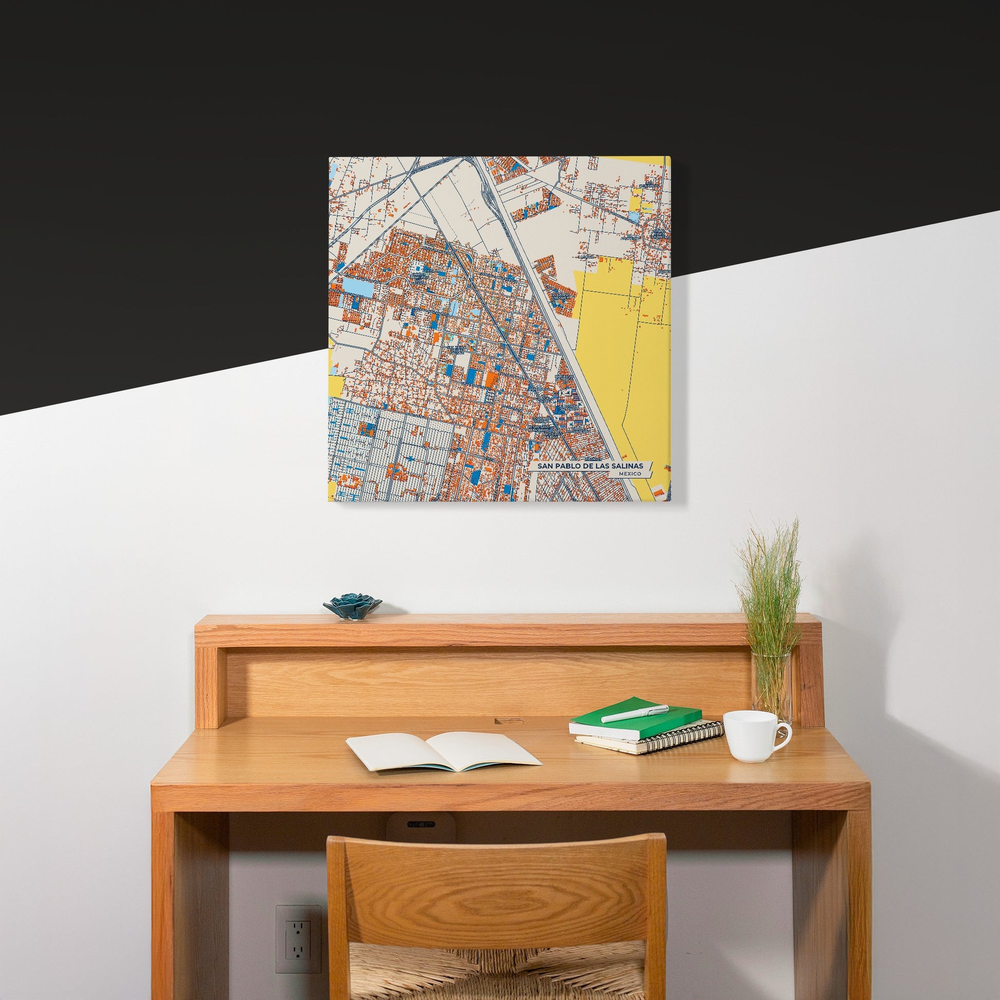 San Pablo De Las Salinas Mexico Colorful City Map Canvas Print Scene