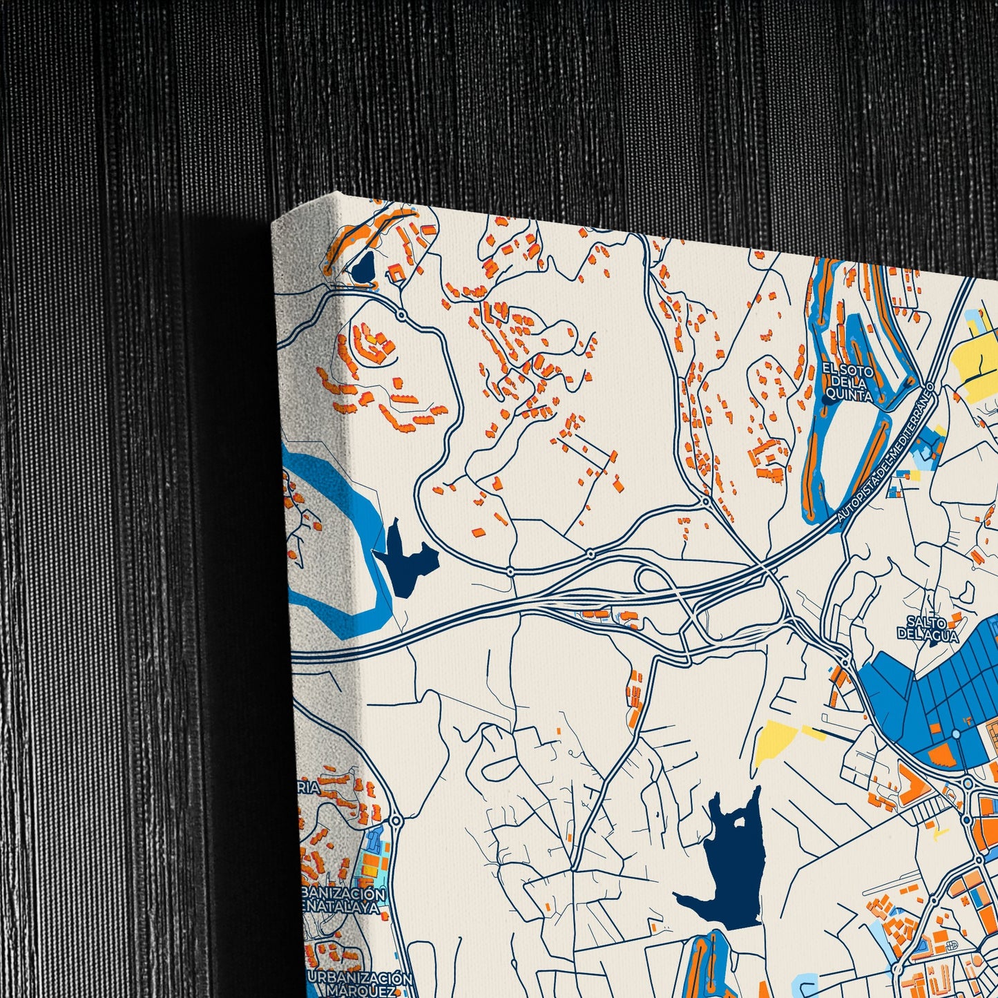 San Pedro De Alcántara Spain Colorful City Map Canvas Print Detail