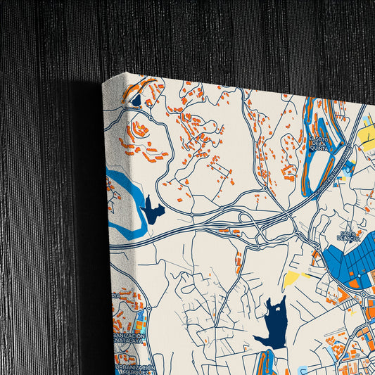 San Pedro De Alcántara Spain Colorful City Map Canvas Print Detail