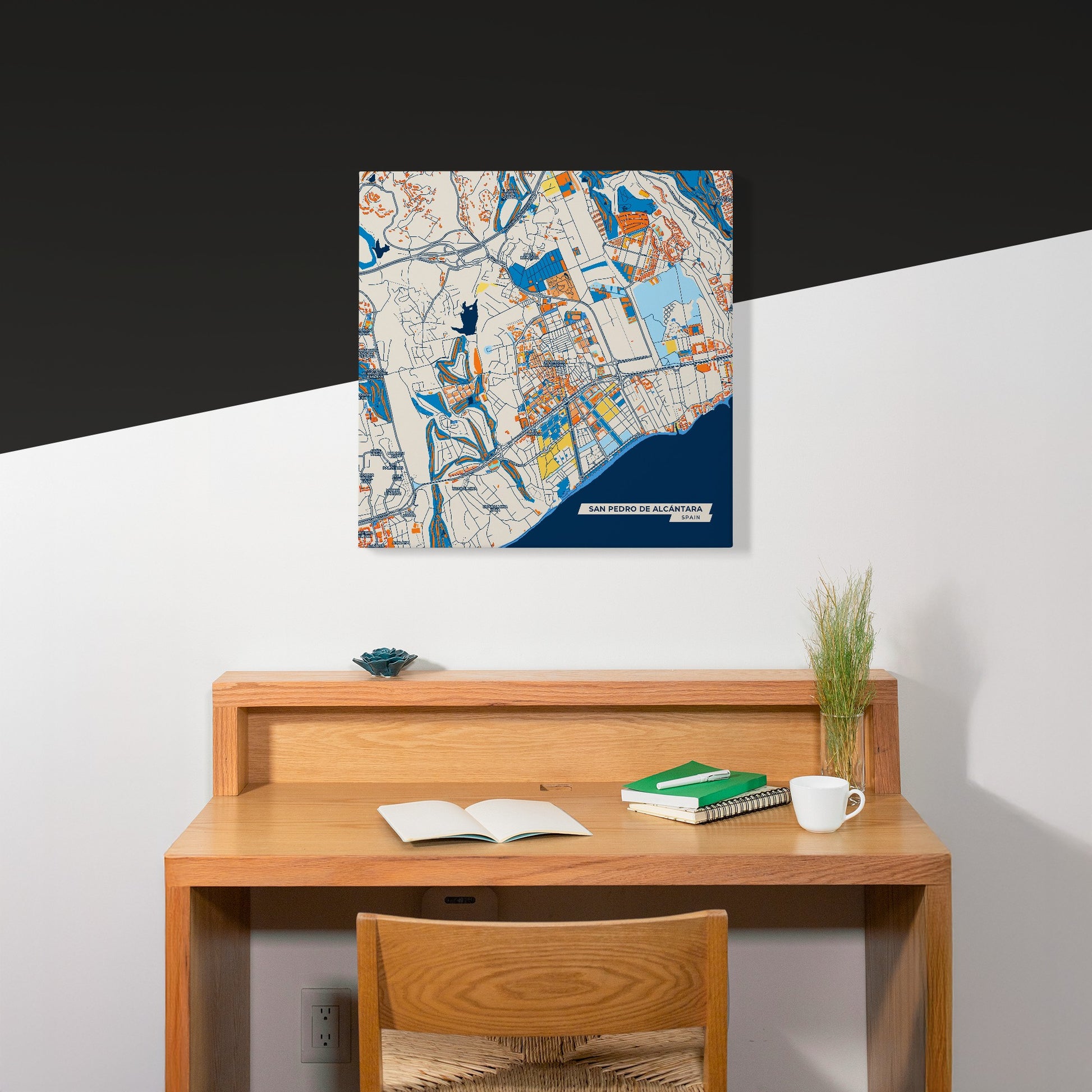 San Pedro De Alcántara Spain Colorful City Map Canvas Print Scene