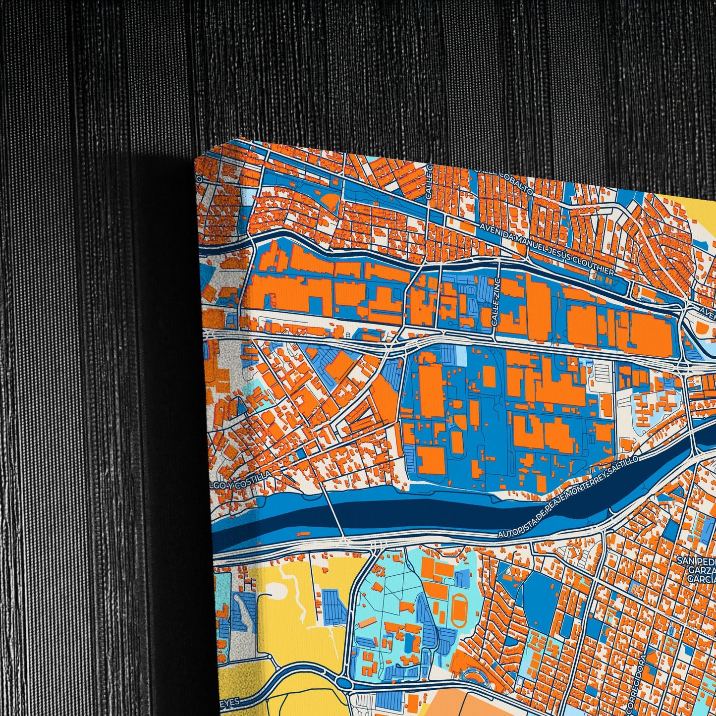 San Pedro Garza García Mexico Colorful City Map Canvas Print Detail