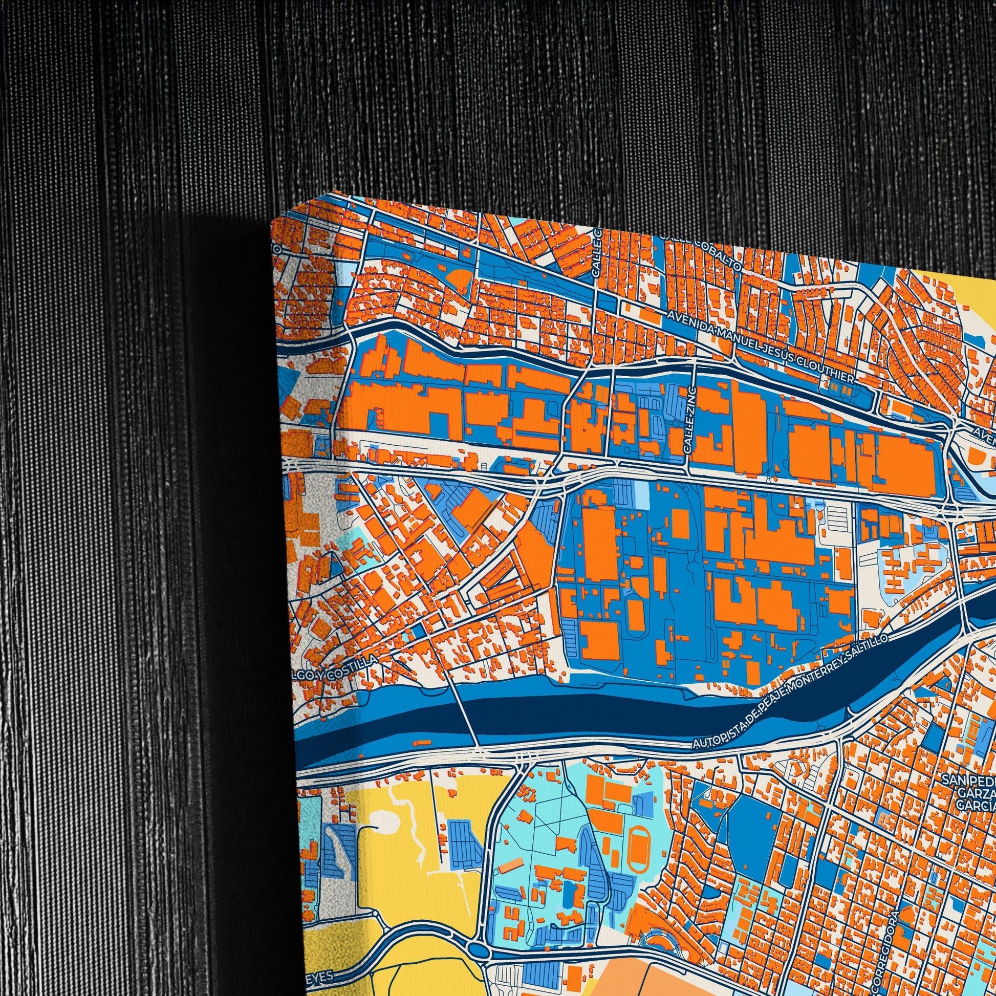 San Pedro Garza García Mexico Colorful City Map Canvas Print Detail