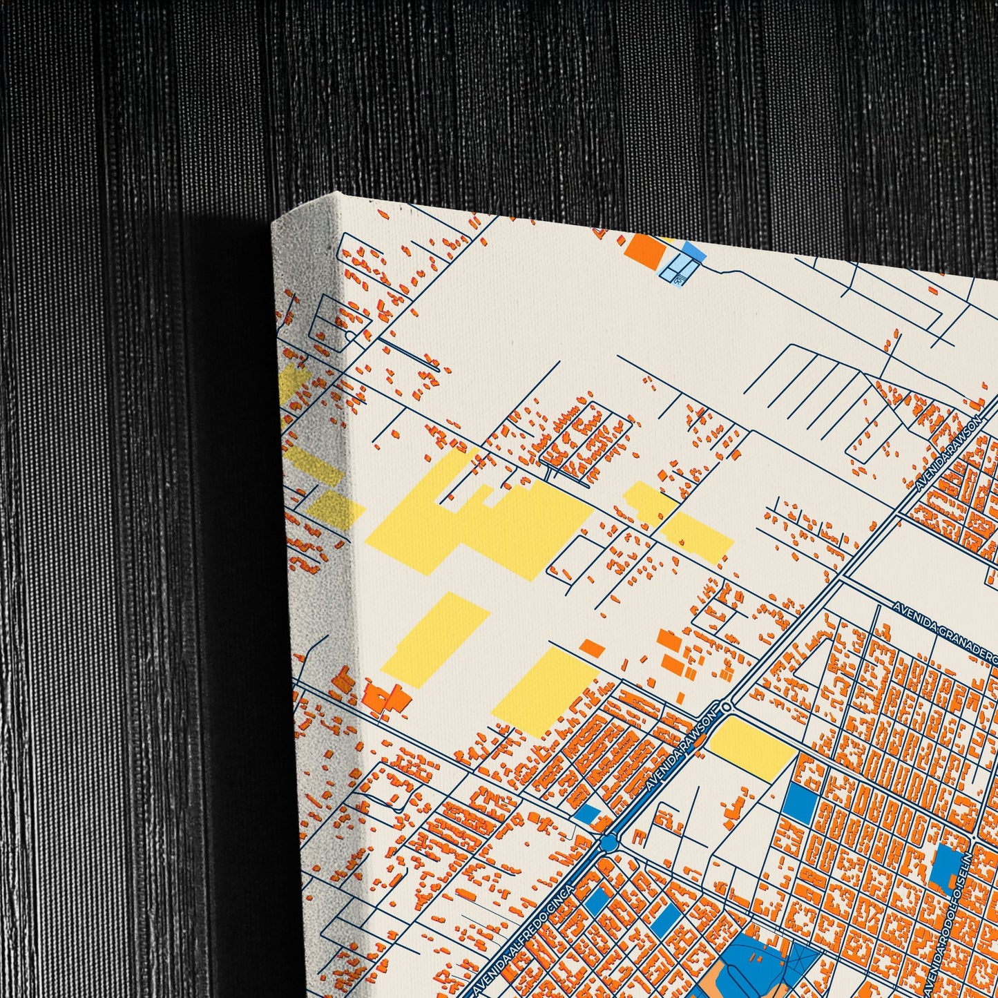 San Rafael Argentina Colorful City Map Canvas Print Detail