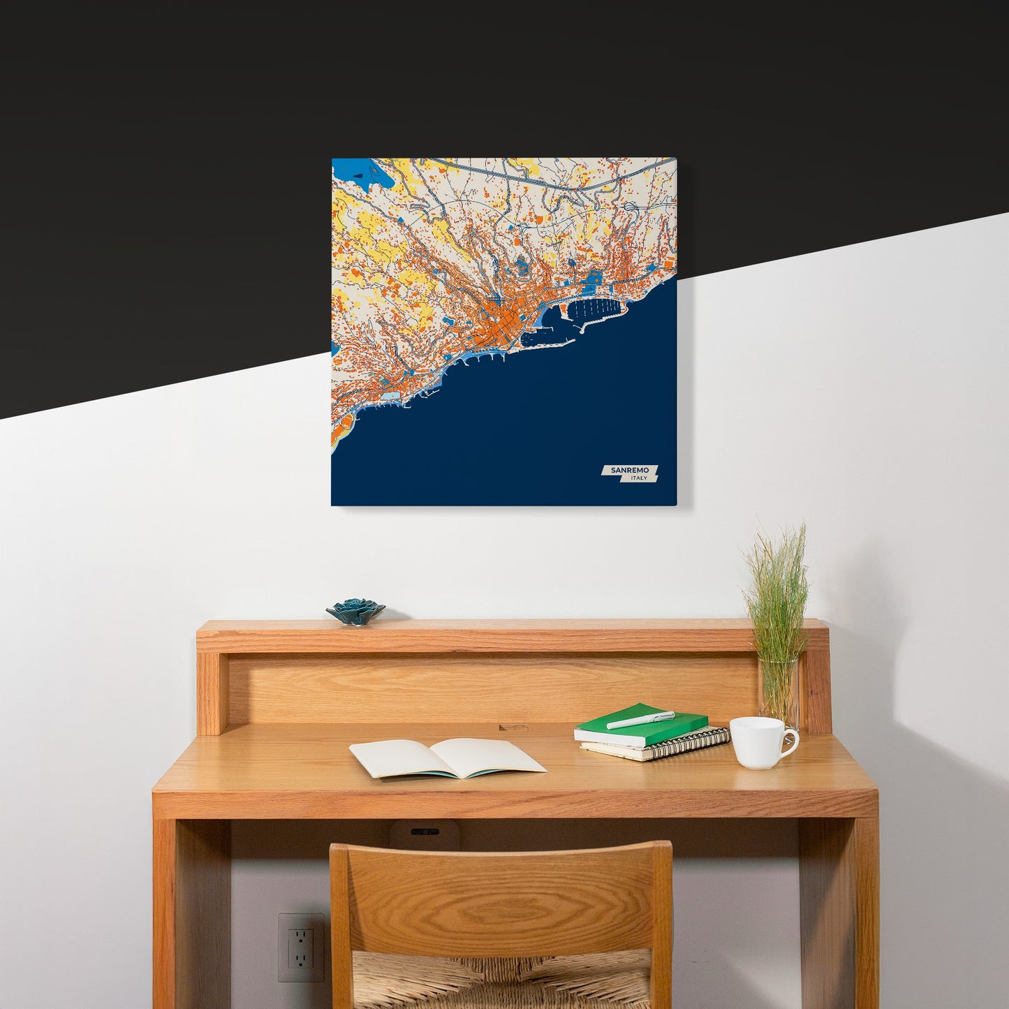 Sanremo Italy Colorful City Map Canvas Print Scene