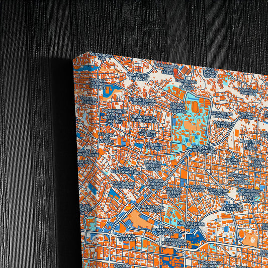 San Salvador El Salvador Colorful City Map Canvas Print Detail
