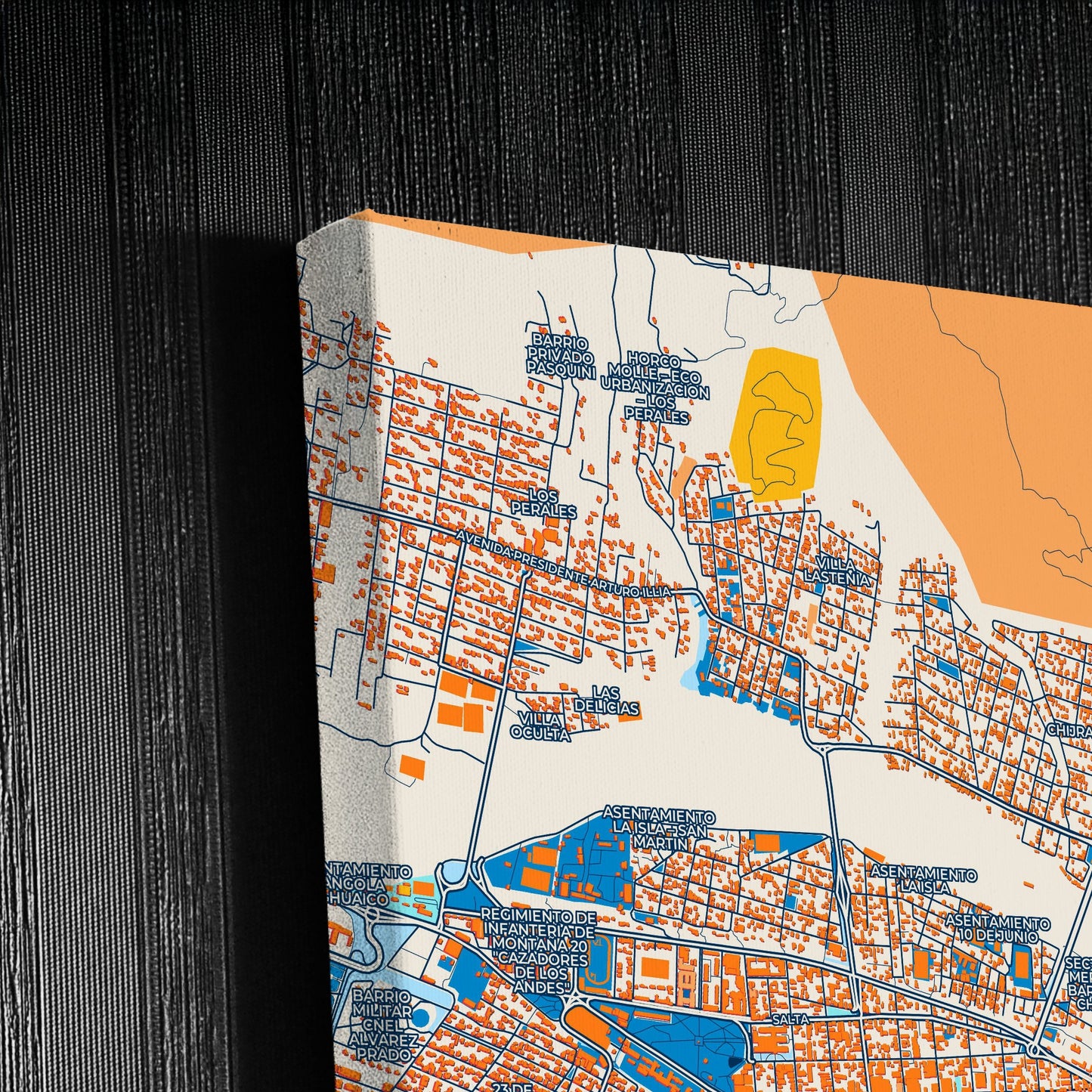 San Salvador De Jujuy Argentina Colorful City Map Canvas Print Detail