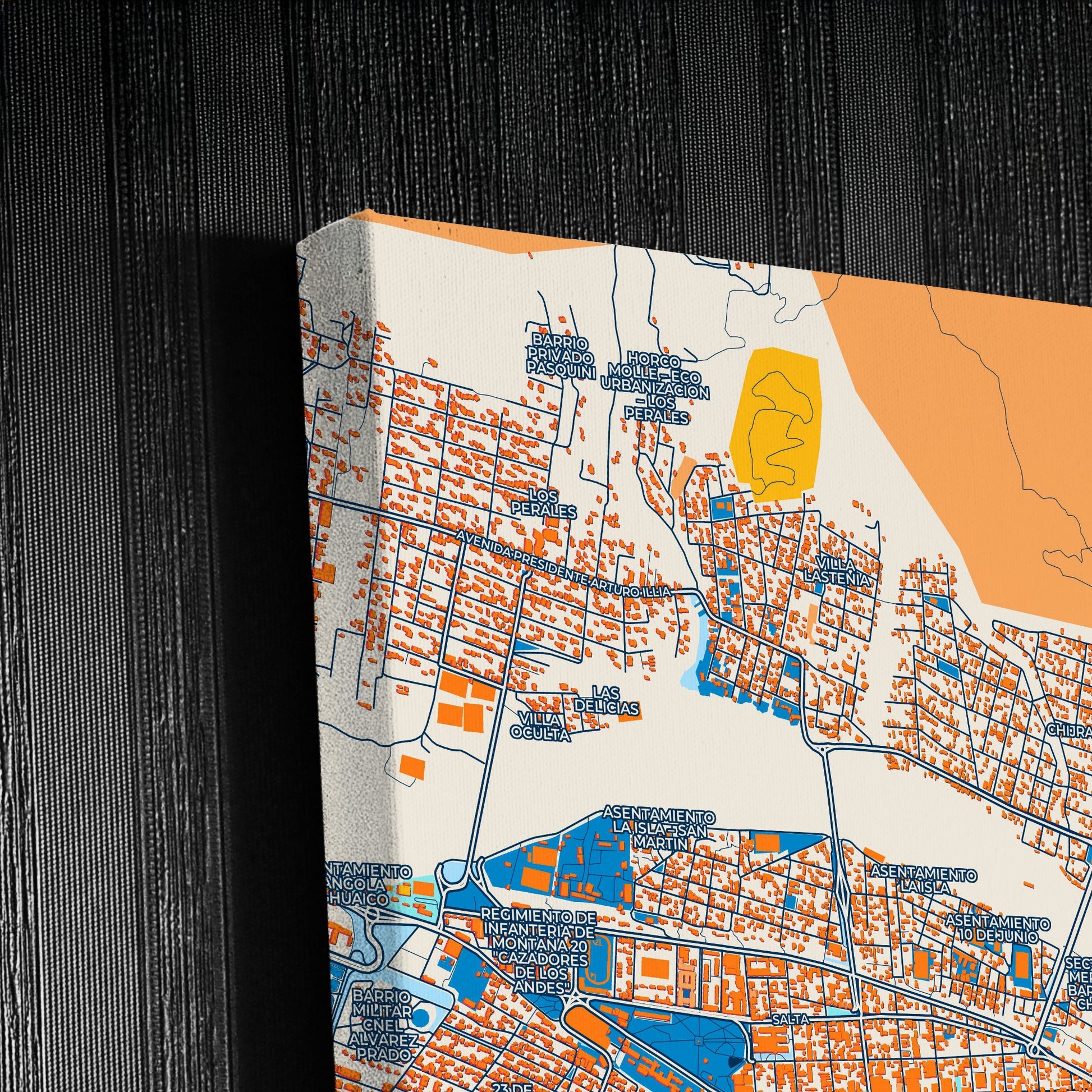 San Salvador De Jujuy Argentina Colorful City Map Canvas Print Detail