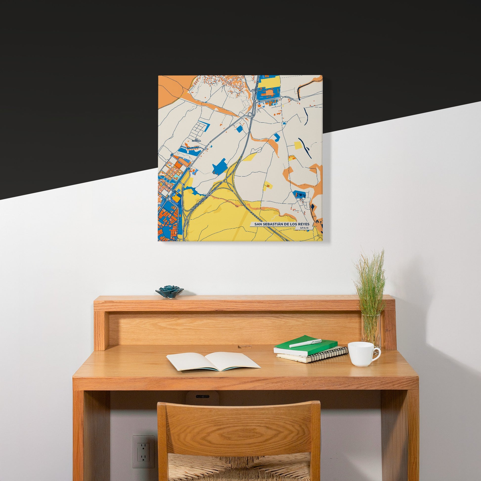 San Sebastián De Los Reyes Spain Colorful City Map Canvas Print Scene