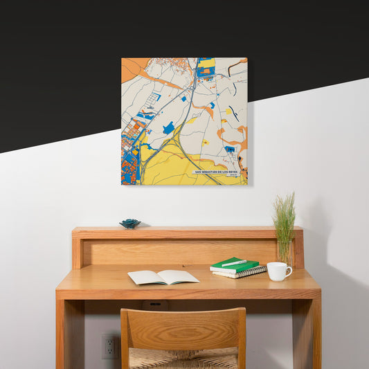 San Sebastián De Los Reyes Spain Colorful City Map Canvas Print Scene