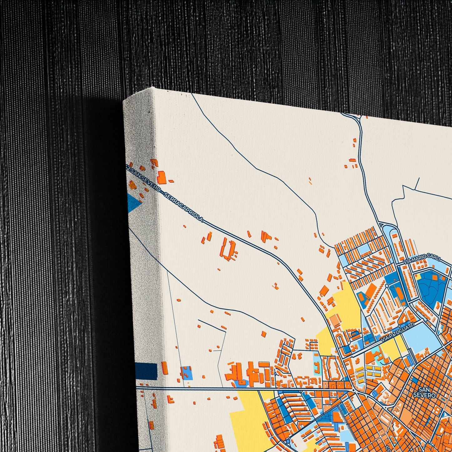San Severo Italy Colorful City Map Canvas Print Detail