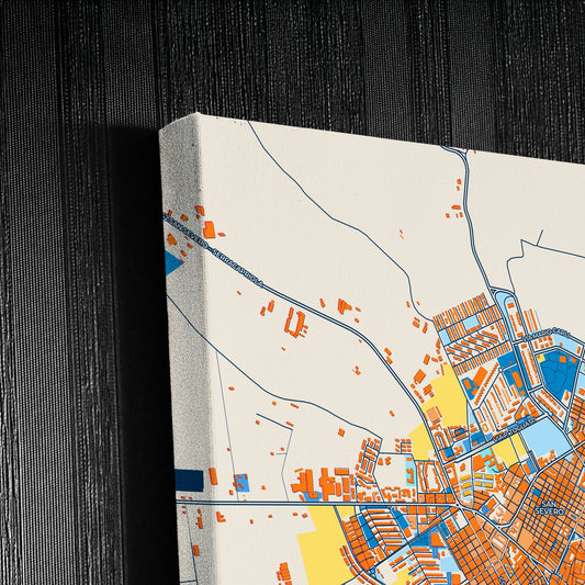 San Severo Italy Colorful City Map Canvas Print Detail
