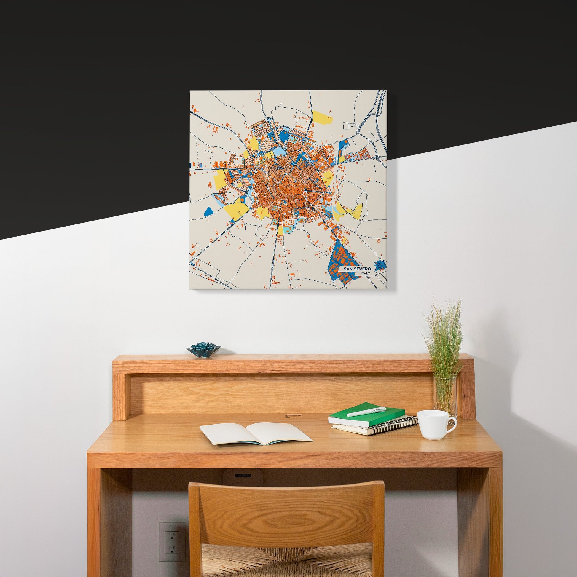 San Severo Italy Colorful City Map Canvas Print Scene