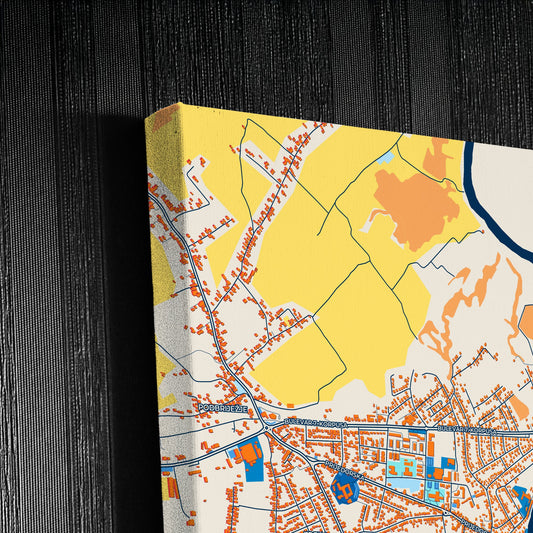 Sanski Most Bosnia And Herzegovina Colorful City Map Canvas Print Detail