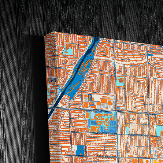 Santa Ana California Colorful City Map Canvas Print Detail