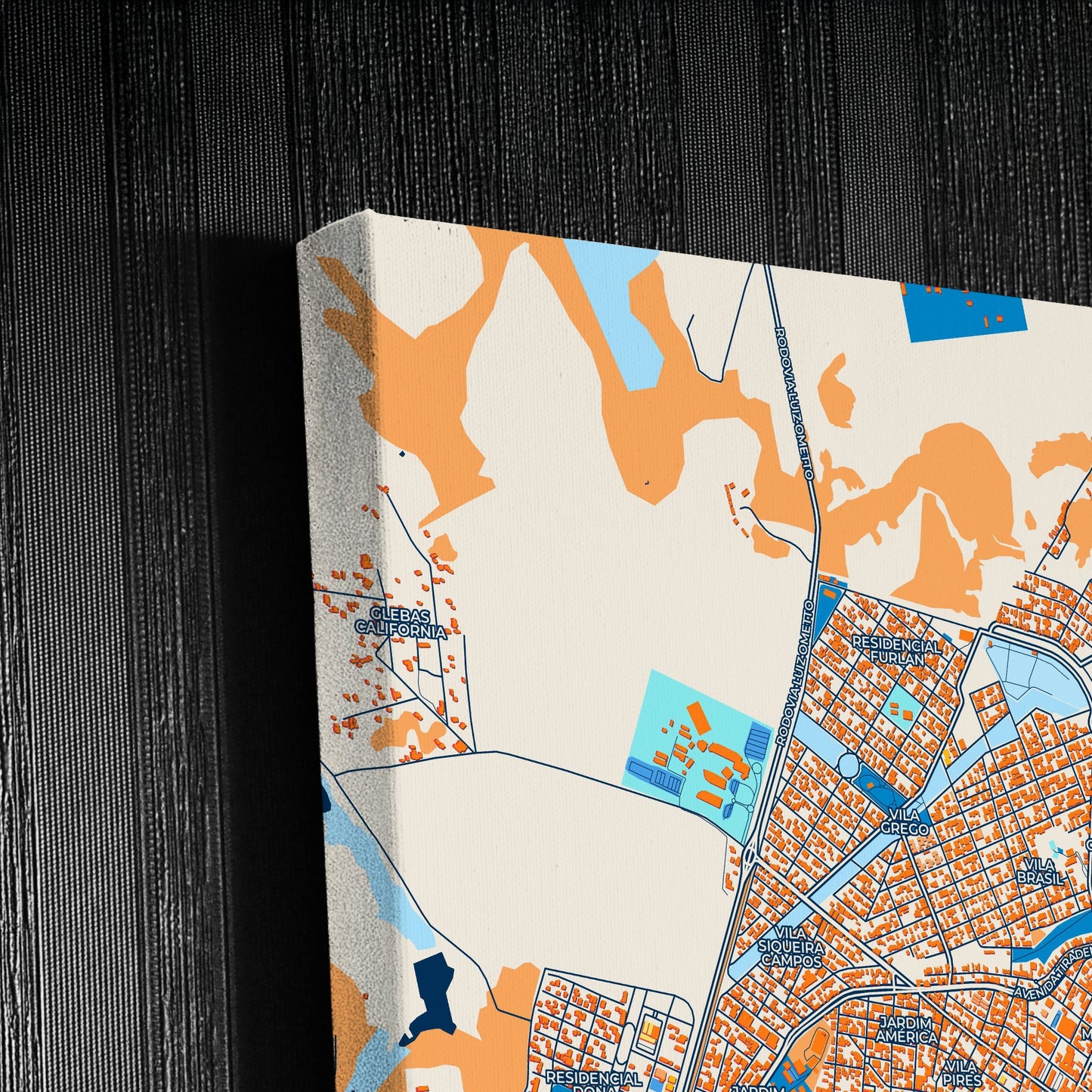 Santa Barbara D Oeste Brazil Colorful City Map Canvas Print Detail