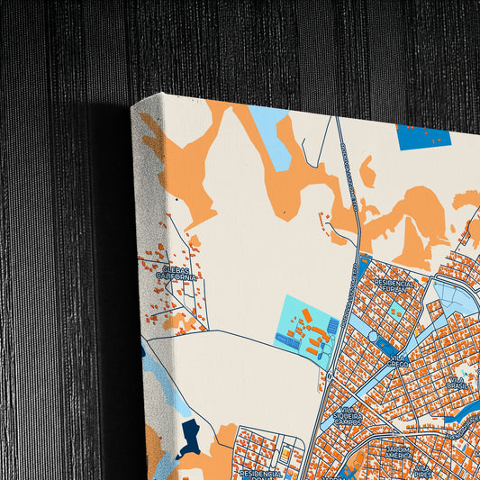 Santa Barbara D Oeste Brazil Colorful City Map Canvas Print Detail