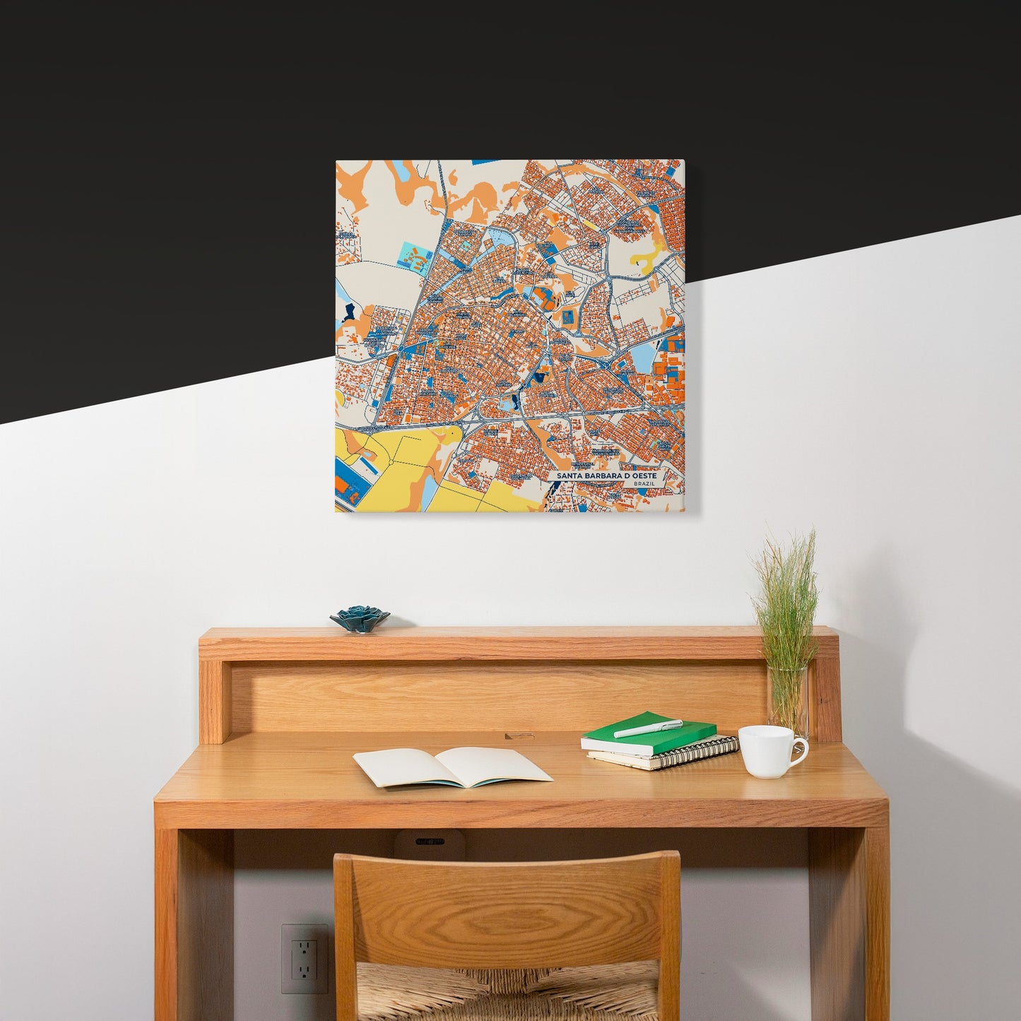 Santa Barbara D Oeste Brazil Colorful City Map Canvas Print Scene