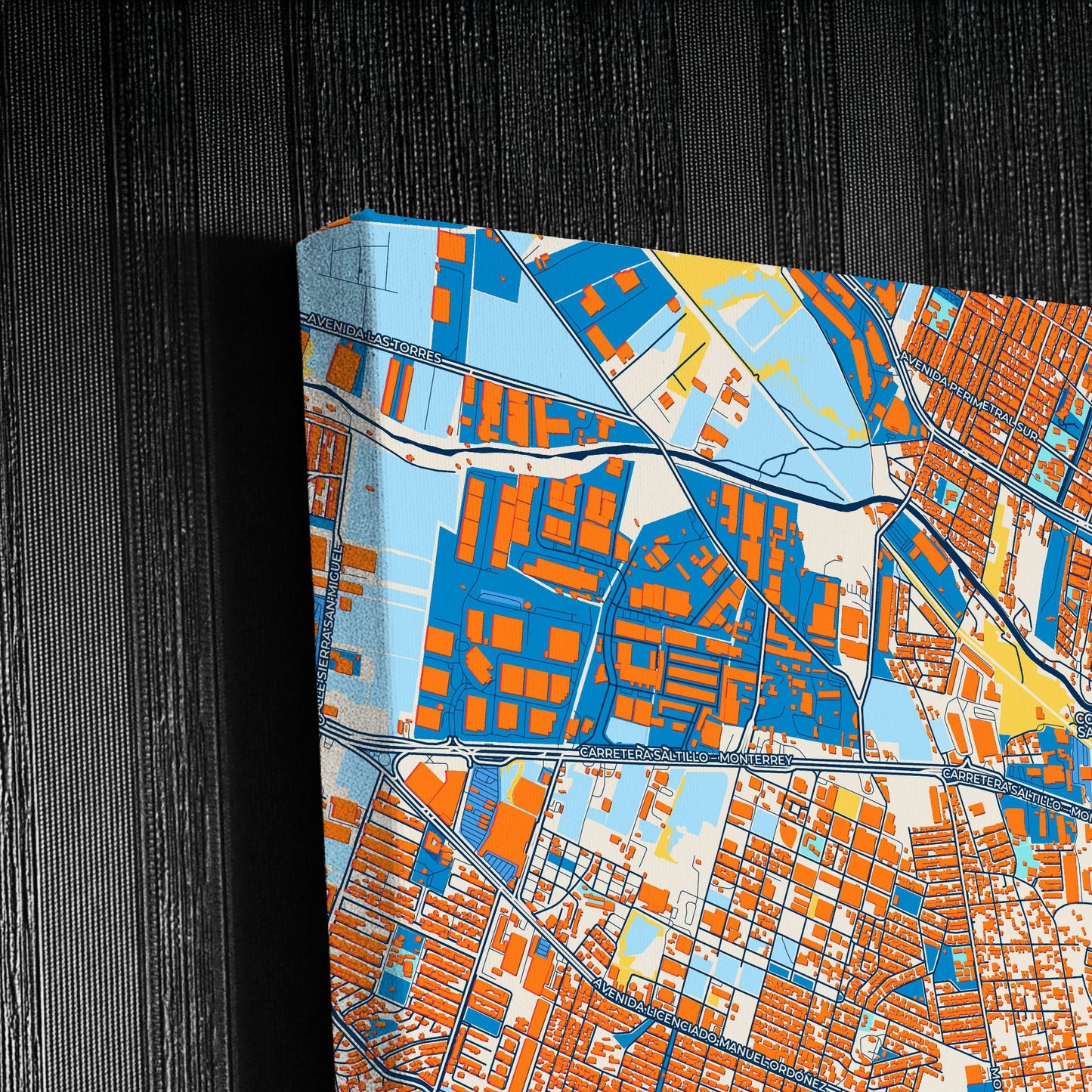 Santa Catarina Mexico Colorful City Map Canvas Print Detail