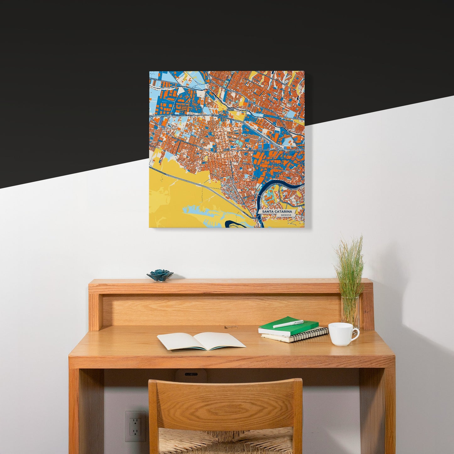 Santa Catarina Mexico Colorful City Map Canvas Print Scene