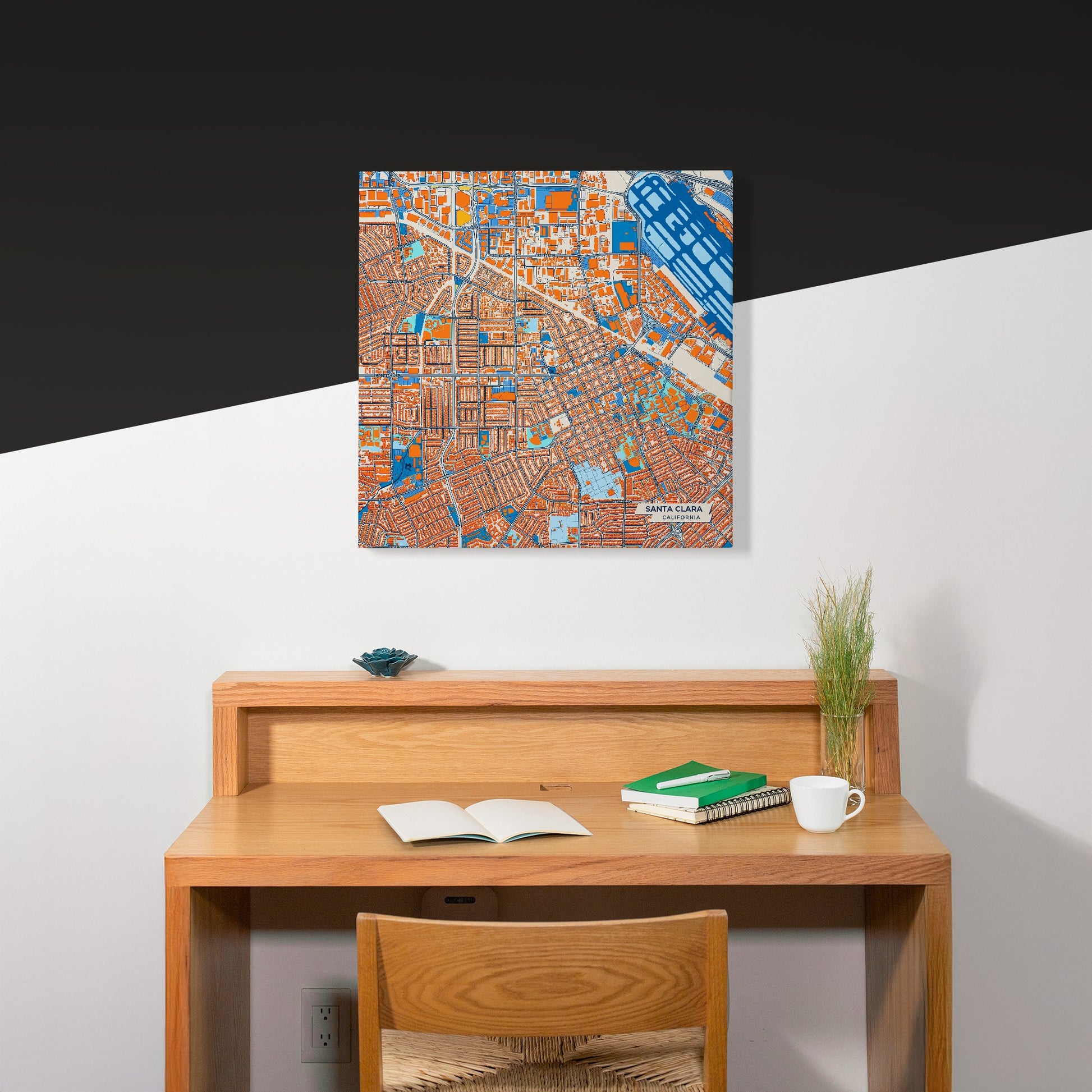 Santa Clara California Colorful City Map Canvas Print Scene