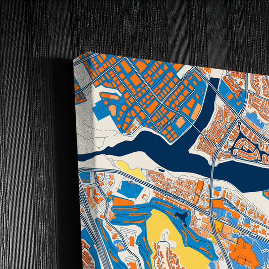 Santa Clarita California Colorful City Map Canvas Print Detail