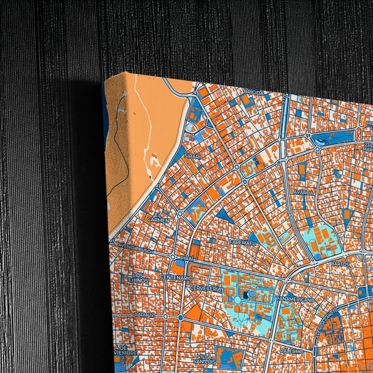 Santa Cruz De La Sierra Bolivia Colorful City Map Canvas Print Detail