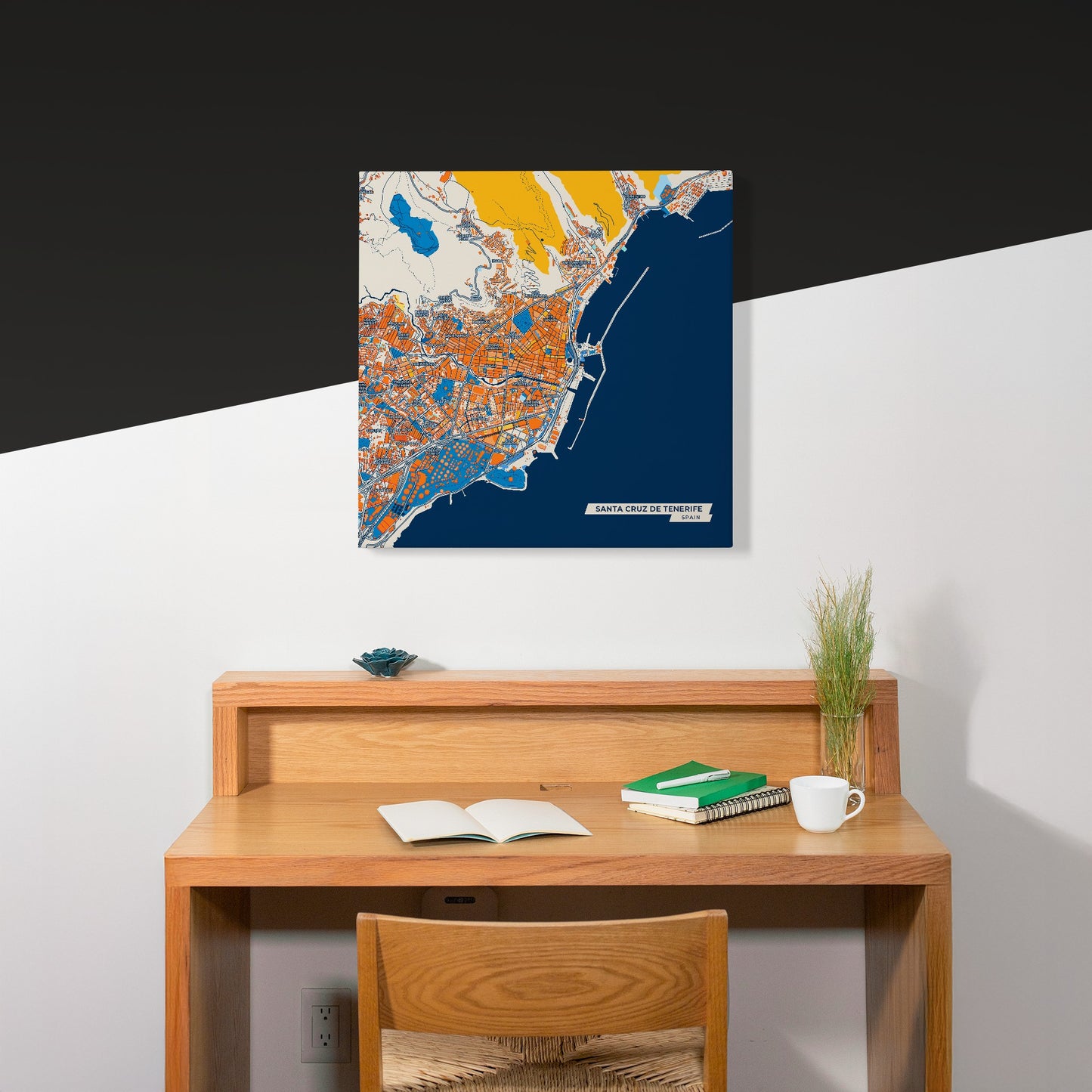 Santa Cruz De Tenerife Spain Colorful City Map Canvas Print Scene