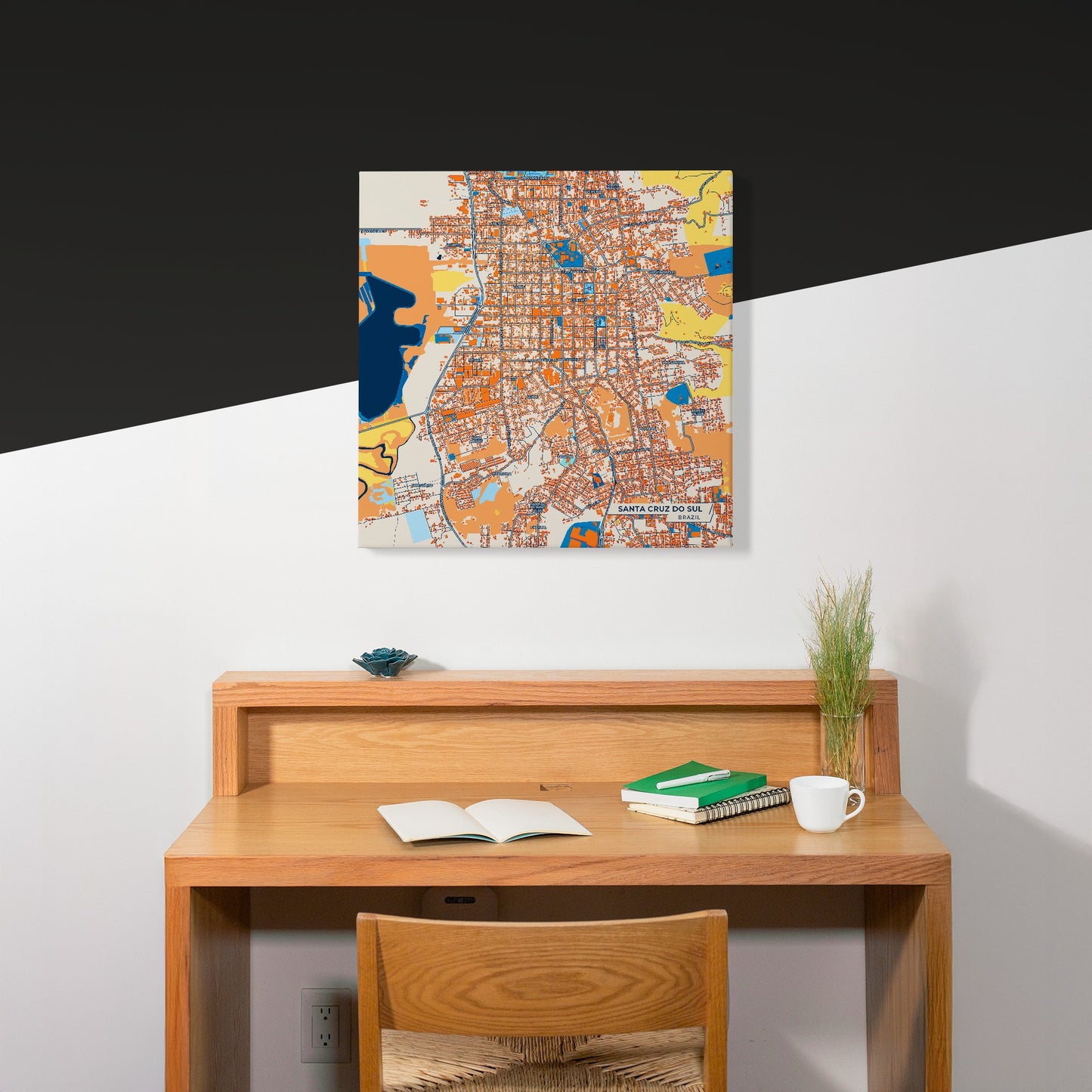 Santa Cruz Do Sul Brazil Colorful City Map Canvas Print Scene