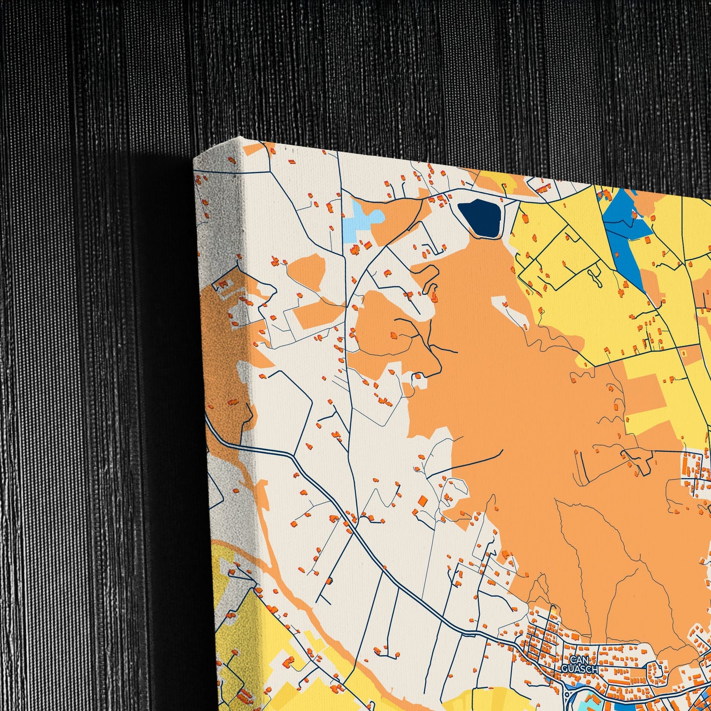 Santa Eulària Des Riu Spain Colorful City Map Canvas Print Detail