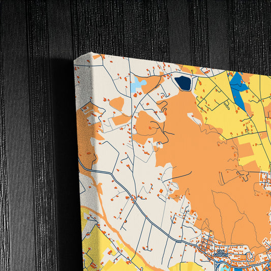 Santa Eulària Des Riu Spain Colorful City Map Canvas Print Detail