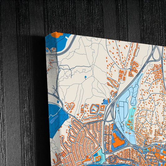 Santa Fe New Mexico Colorful City Map Canvas Print Detail