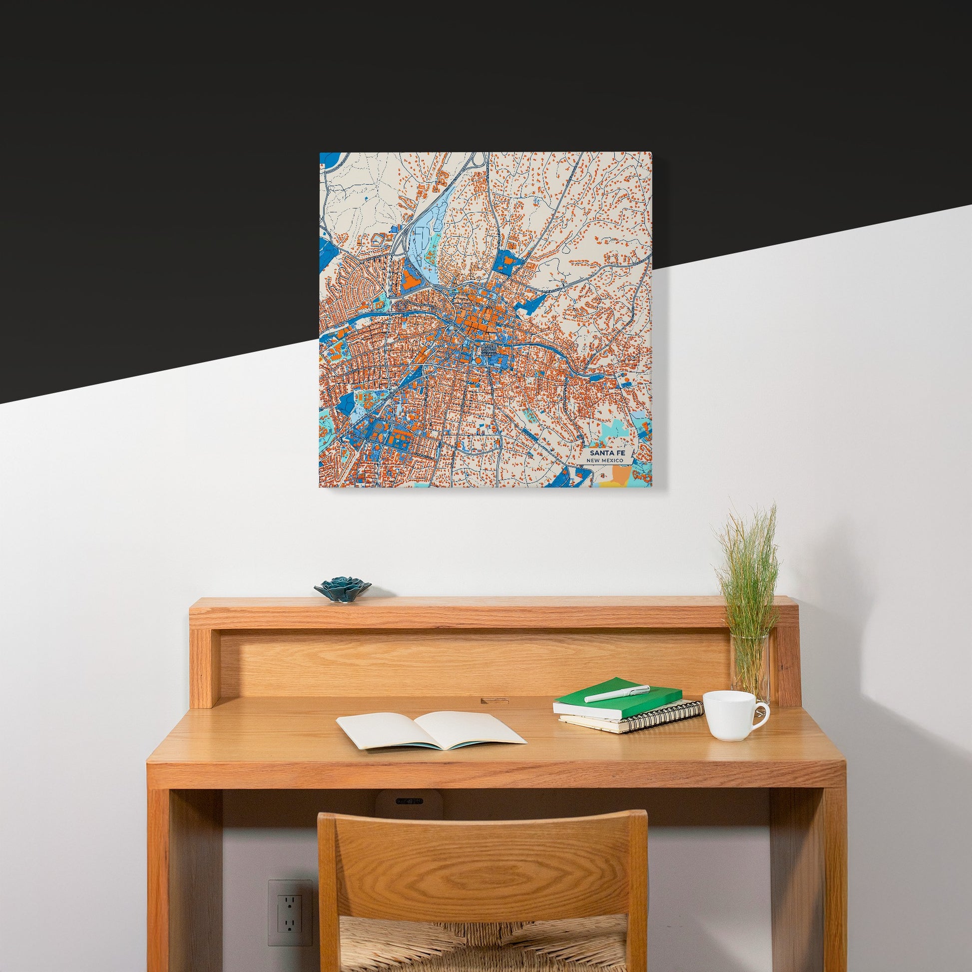 Santa Fe New Mexico Colorful City Map Canvas Print Scene