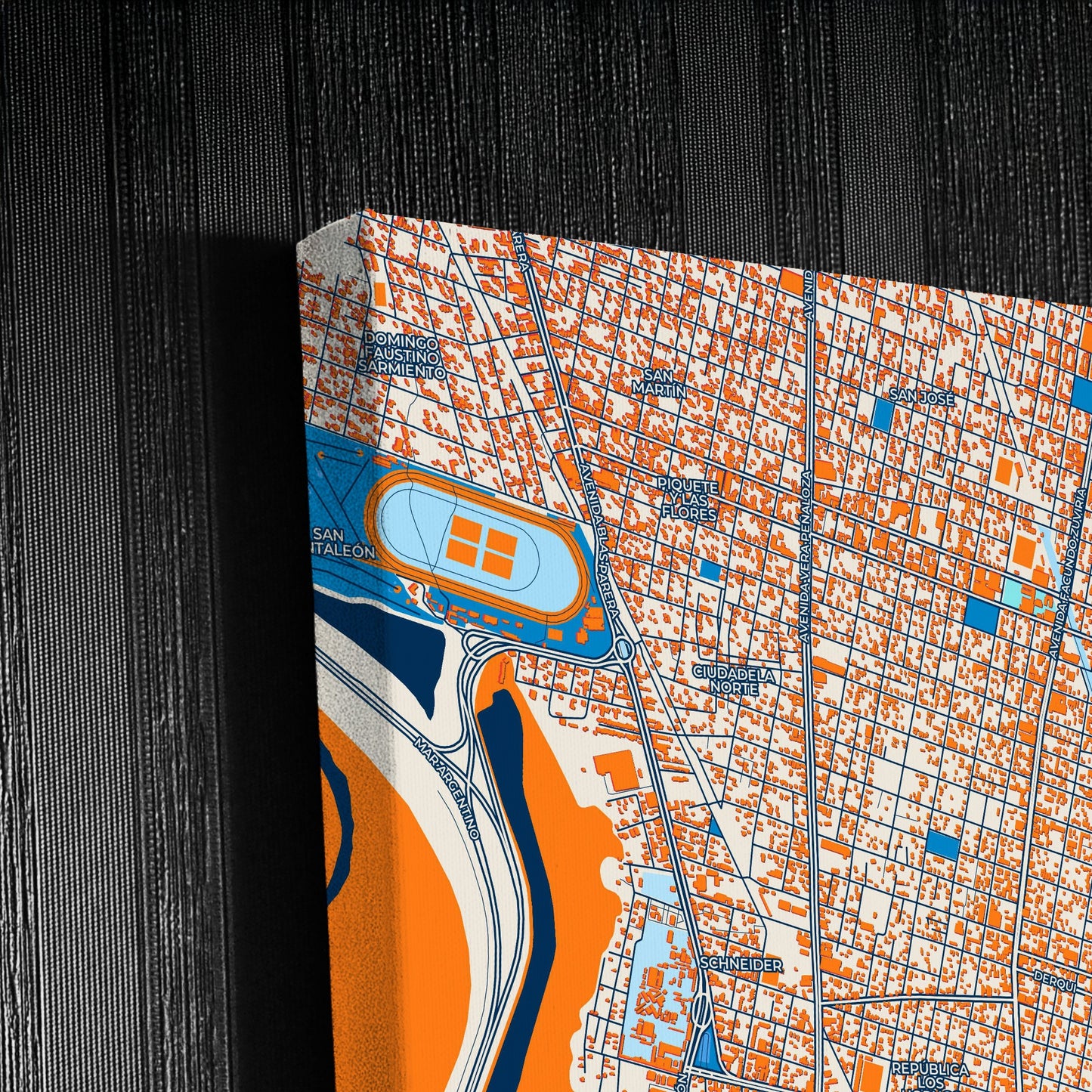 Santa Fe De La Vera Cruz Argentina Colorful City Map Canvas Print Detail