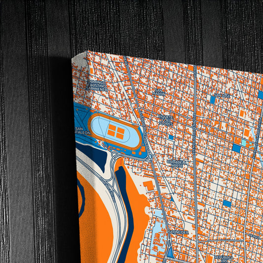 Santa Fe De La Vera Cruz Argentina Colorful City Map Canvas Print Detail