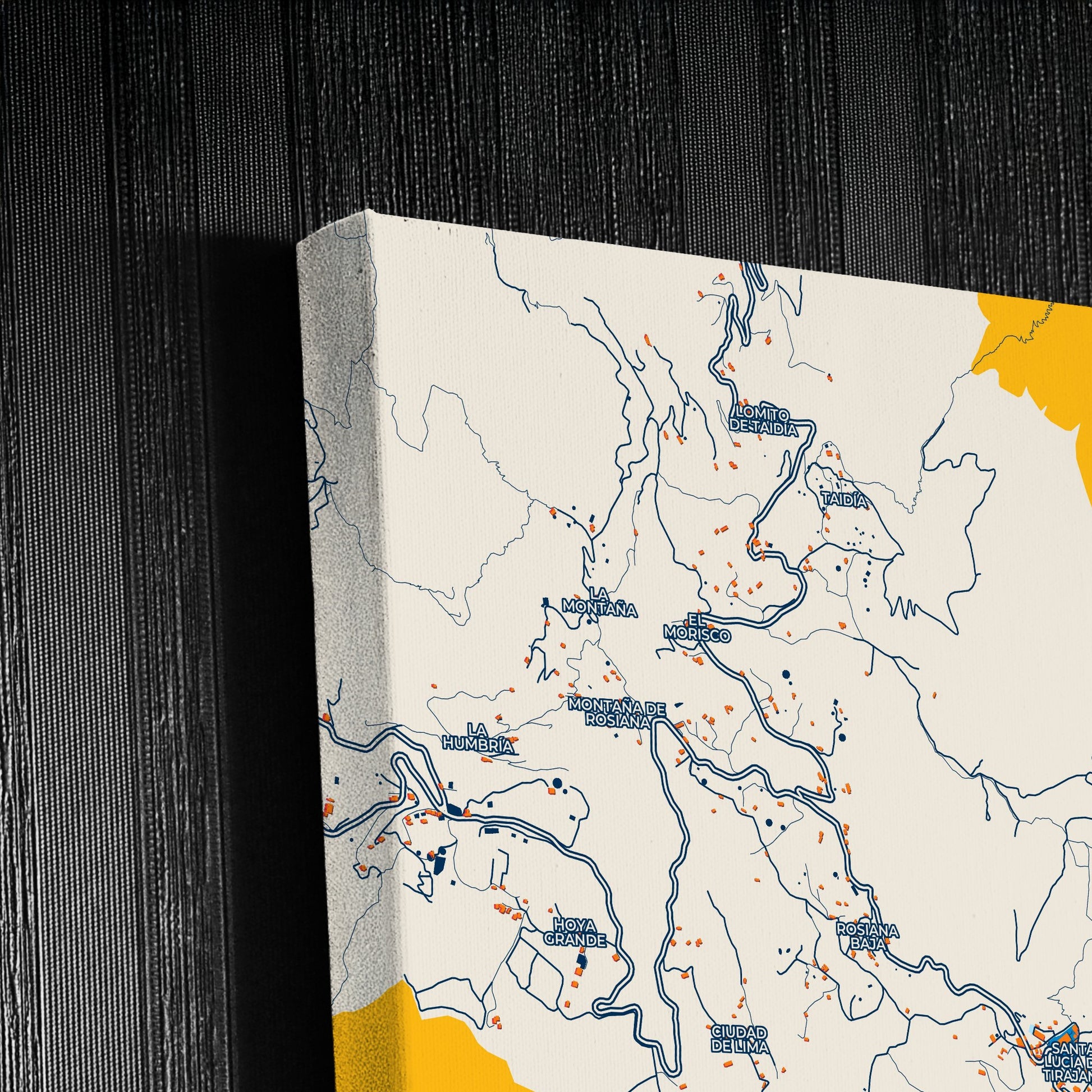 Santa Lucía Spain Colorful City Map Canvas Print Detail