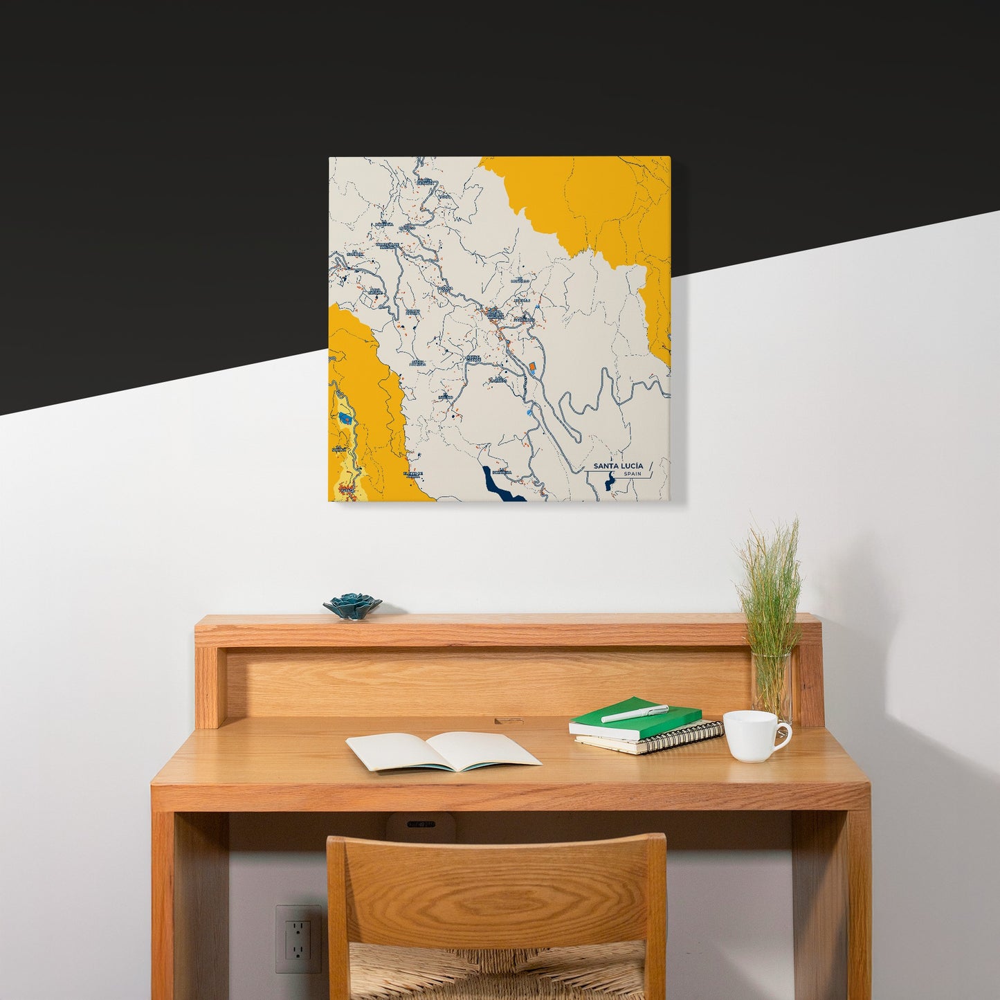 Santa Lucía Spain Colorful City Map Canvas Print Scene