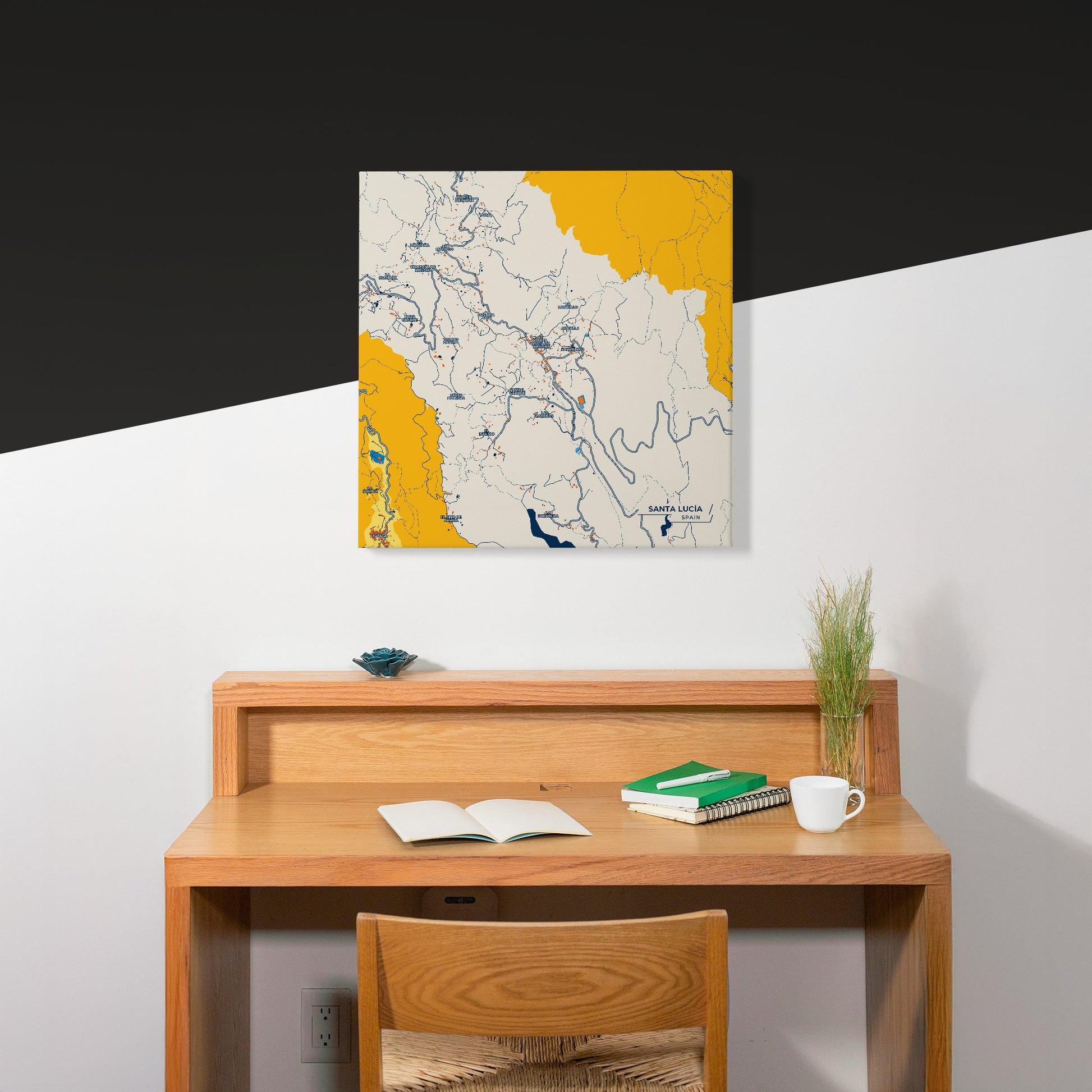 Santa Lucía Spain Colorful City Map Canvas Print Scene